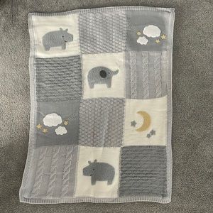 Pottery Barn Kids heirloom hippo blanket